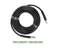 NUMNBE Kit Jetter per Fognature 5800Psi con Ugelli M22 e Tubo da 15M, Accessori per Idropulitrice da 1/4 Pollice - Pulizia Potente, Ugello Rotante 360°, Ideale per Drenaggio e Toilett