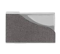 NUMNBE Porta Biglietti da Visita Porta Tascabile, Porta Carte Business Acciaio Inox e Pelle PU, Bronzo 9,5x6x1cm - Design Slim Capiente, Protezione E Organizzazione Perfetta Per Uomini (980#A)