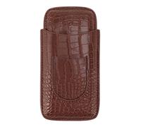NUMNBE Scatola sigari in pelle - Porta da viaggio in pelle artificiale, resistente e usura, con tasca per taglieri, design compatto leggero per sigari, nero (type 2)