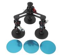 NUMNBE Supporto a ventosa tripla con vite da 1/4 pollici, fissaggio forte, universale, supporto per parabrezza auto, in lega di alluminio, stabile, per smartphone DSLR