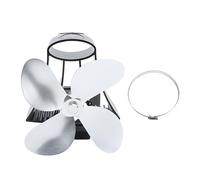 NUMNBE Ventilatore per camino senza elettricità genera energia dal calore per migliorare la circolazione aria calda adatto per camini stufe a legna e kerosene silenzioso eco sostenibile f (Silver)