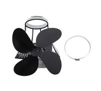 NUMNBE Ventilatore per camino senza elettricità genera energia dal calore per migliorare la circolazione aria calda adatto per camini stufe a legna e kerosene silenzioso eco sostenibile f (Black)