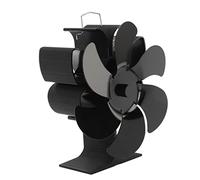 NUMNBE Ventilatore per Stufa 6 Pale, Ventilatore per Camino in Alluminio, Basso Rumore e Resistenza all'Usura - Maggiore Volume d'Aria, Efficiente Radiazione del Calore, Ideale per Stufe (S)
