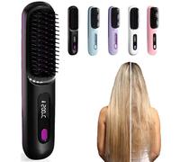 Numoya Go Brush Pro, Numoya Spazzola lisciante portatile - Gobrush Pro, Numyo Spazzola calda senza fili per raddrizzatore, bigodino, capelli corti (nero)