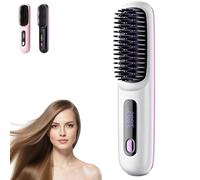 Numoya Go Brush Pro, spazzola lisciante portatile senza fili per capelli lisci e ricci, con display della temperatura, 3 temperature, di riscaldamento rapido Gobrush Pro Spazzole per capelli (Bianco)