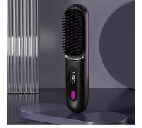Numoya Portable Straightener Brush, Numoya Go Brush Pro Straightener, Numoya Rechargeable & Cordless Mini Hair Straightener Comb, for All Hair Types (Black)