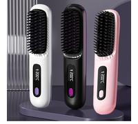 Numoya Portable Straightener Brush, Numoya Go Brush Pro Straightener, Numoya Rechargeable & Cordless Mini Hair Straightener Comb, for All Hair Types (Three Colors)