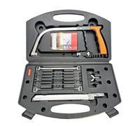 NumRealm Set seghetto multifunzione 12 in 1 con lame extra - per tagliare legno, metallo, PVC, piastrelle e altro - seghetto ergonomico a mano in custodia per il trasporto