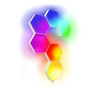 Numskull 6 pannelli luminosi a LED esagonali, illuminazione ambientale cambia colore tramite Touch, Bluetooth o telecomando per Xbox, Playstation, PC, Switch, compatibilità multipiattaforma