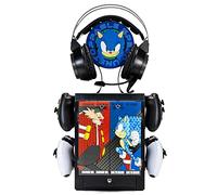 Numskull Armadietto da Gaming Ufficiale Sonic the Hedgehog - Organizer Compatto e Resistente per 10 Giochi/DVD, 4 Controller, Cuffie e Accessori