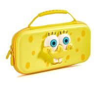Numskull Spongebob Squarepants Face Hard Shell Travel Case for Nintendo Switch and OLED Model Console - Fits 10 Games and Switch Accessories
