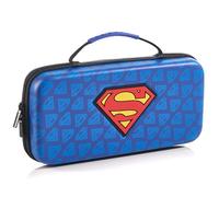 numskull Custodia Ufficiale DC Comics Superman per Switch e Switch 2 - Guscio Rigido - Design Supereroe Iconico - Contiene 10 Giochi e Accessori