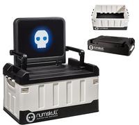 Numskull Scatola portaoggetti e sedia pieghevole 2 in 1 ispirata alla PS5, organizer per accessori da gioco, con coperchio e maniglie per camere familiari, merchandising ufficiale PS5