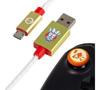Numskull Ufficiale Crash Bandicoot LED Cavo Micro USB e Tappi per levette 1,5m - Cavo di carica rapida - Xbox One, PS4