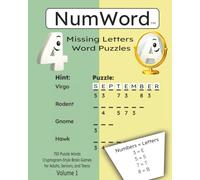 NumWord Missing Letters Word Puzzles: 750 Puzzle Words Cryptogram-Style Brain Games for Adults, Seniors, and Teens