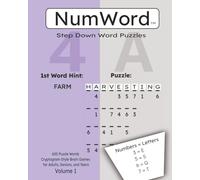 NumWord Step down Word Puzzles: 600 Puzzle Words Cryptogram-Style Brain Games for Adults, Seniors, and Teens