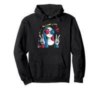 Nun Double Peace Retro Pop Personaggio Grafico Gesto Felpa con Cappuccio