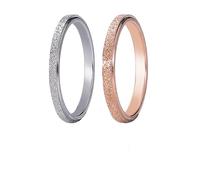 NUNCAD Anello di Acciaio Inossidabile Sabbiatura 2pcs Oro Rosa/Argento Uomo Donna Anello Coppie Anello di Coda Casual Antistress Regali Jewerly Taglia 11.75
