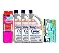 NUNCAS SET 3 PEZZI LIVAX 20 CARATI 1L T + GAMEX 50 panni elettrostatici cattura polvere maxi formato 22x29 cm + pacco scorta 5 panni microfibra 30x40cm