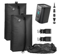 Nunemosk Confezione da 12 sacchetti sottovuoto con pompa ad aria elettrica wireless, riutilizzabili, salvaspazio, per vestiti, doppia cerniera e valvola ermetica per viaggi e casa, Nero , 2 pezzi e