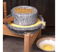 NUNETH Mulino a Pietra Grande Mulino a Pietra Blu per Macinare I Fagioli, Mulino a Mano in Pietra/Macina per Pasta/Polverizzatore di Cereali, Macinino Manuale a Secco/Umido con Struttura in Legno