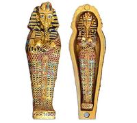 NUNETH Ornamenti egiziani, statua di sarcofago della mummia Tutankhamon, statuetta decorativa per la casa, statuetta in resina, dorata (piccola)