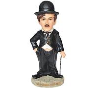 NUNETH Statua di Charlie Chaplin, scultura collezione interni, statuette in resina, ornamenti da scrivania, nero