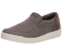 Nunn Bush Men's KORE City Walk Canvas Moc Toe Slip-On Sneaker, Cement, 14