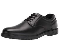 Nunn Bush Wade Work Slip Resistant Plain Toe Oxford with Non Marking Outsole, Uomo, Nero, 45.5 EU