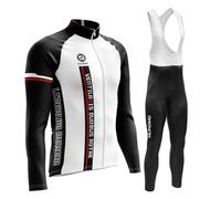 NUNOMO Abbigliamento Completo Ciclismo Uomo Tuta Bici da Corsa Invernale Maglia MTB Manica Lunga + Salopette Imbottiti con Gel 9D MTBGel Caldo e Antivento (TYPE-1A,L)