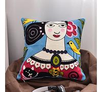 Nunubee Boho Astratta Federa Arte Esagerata Figura Mitica Modello Colore Brillante Federa Ricamata Decorazione 45 * 45cm