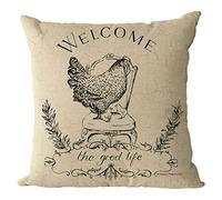 Nunubee Cotone e Lino Shabby Chic Animale Copricuscini e Federe Cuscini Decorativi per Divano Letto 45x45cm