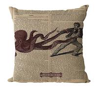 Nunubee Cotone e Lino Shabby Chic Animale Copricuscini e Federe Cuscini Decorativi per Divano Letto 45x45cm