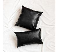 Nunubee Federa per Cuscino in Ecopelle Cuciture in PU Geometrica Quadrata Tinta Unita Fodera per Cuscino Quadrata Decorazione Camera da Letto Soggiorno Agriturismo Modern 30 * 50cm