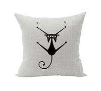 Nunubee, federa per cuscino quadrata, in cotone morbido e caldo, ideale per decorare letto e divano, cotone/lino, White 4, 45cm*45cm/17.55"*17.55"