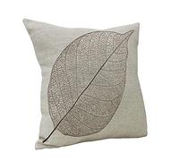 Nunubee, federa per cuscino quadrata, in tessuto misto di lino e cotone, ideale per decorare letto e divano; dimensioni: 45 x 45 cm., Cotone, Beige, 45 cm x 45 cm