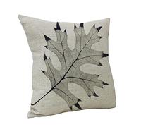 Nunubee, federa per cuscino quadrata, in tessuto misto di lino e cotone, ideale per decorare letto e divano; dimensioni: 45 x 45 cm., Lino, Maple Leaf, 45 cm x 45 cm