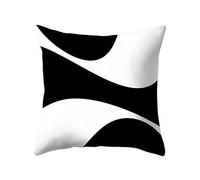 Nunubee Motivo geometrico ad arco in bianco e nero Federa Decorativa Federa Decor 18x18 Inch - No.8