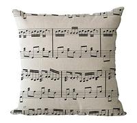 Nunubee Nota Musicale Cuscini per divani Decorativo Lino Cuscino copricuscini Divano Caso Federa per Cuscino 18x18 inch / 45x45 CM - 4#
