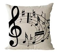 Nunubee Nota Musicale Cuscini per divani Decorativo Lino Cuscino copricuscini Divano Caso Federa per Cuscino 18x18 inch / 45x45 CM - 1#