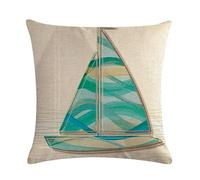 Nunubee Ocean Sailing Riding Waves Series Fodera per cuscino da tiro quadrata Fodera per cuscino decorativa 18x18 Inch - No.6