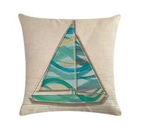 Nunubee Ocean Sailing Riding Waves Series Fodera per cuscino da tiro quadrata Fodera per cuscino decorativa 18x18 Inch - No.5