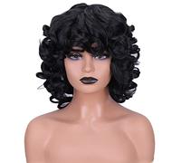 Nunubee Parrucche corte da donna stright Wig Bob sintetico Cosplay parrucca ragazza uso quotidiano parrucche colorate,blu 8 pollici