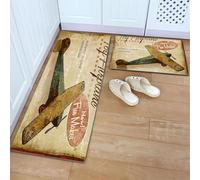 Nunubee Retrò Aereo Modeler Anti-Slip Assorbente Mat Porta per Porta d'ingresso, Disimpegno e Cucina - la Rimozione di Polvere Tappeto con un Design Autentico