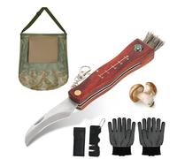 Nuo desire Coltello Funghi, Coltello Micologica Incluso Borsa per Funghi Il Foraggiamento con Spazzola la Caccia Ai Funghi Bussola, Guanti, Affilacoltelli Zaino Funghil