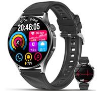 Nuo Smartwatch con ECG/HRV/Acido Urico/Lipidi, Chiamate Bluetooth 24H, Pressione Sanguigna, Temperatura, Cardiofrequenzimetro, BMI, SOS, Orologio Fitness Tracker per Android iOS - Schermo AMOLED 1.32"