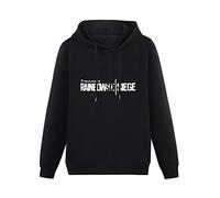NUO YI JIA Men Warm Sweatshirts Rainbow Six Siege Cotton Heavyweight Hooded Black XXL