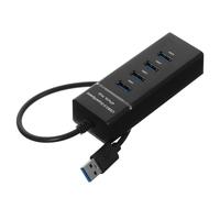 NUOBESTY 1 Pz 4 Hub USB3.0 cavo porta centro espansione multiplo hub USB alimentato hub di estensione USB adattatore per porte multiple USB hub sdoppiatore USB plastica Black