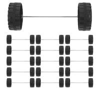 NUOBESTY 1 Set di Accessori per Macchinine Giocattolo, 50 Pezzi Ruote Rotonde in Plastica da 1,65 Pollici + 25 Pezzi Assi da 2 Mm, Forniture Artigianali Fai da Te per Bambini, Nero