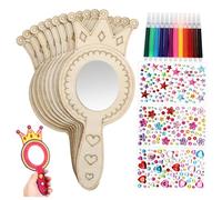 NUOBESTY 1 Set Kit Creativo per Specchi Legno Decorativi con Elementi per Pittura e Strass per Feste e Progetti Fai da Te